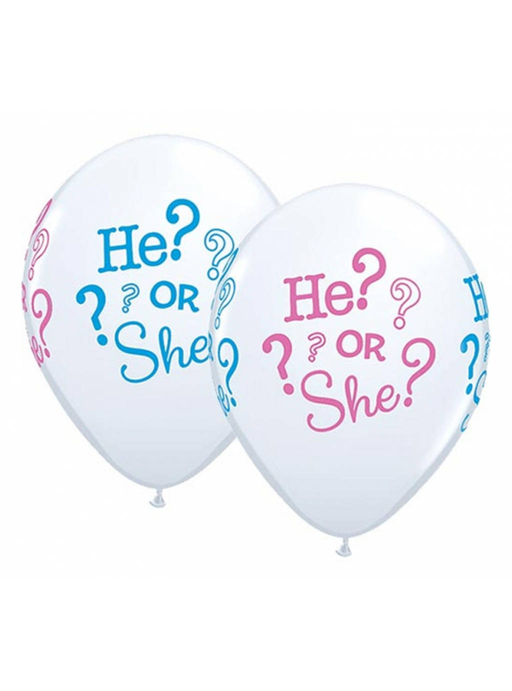 Balon "He or She?" - biały z napisami