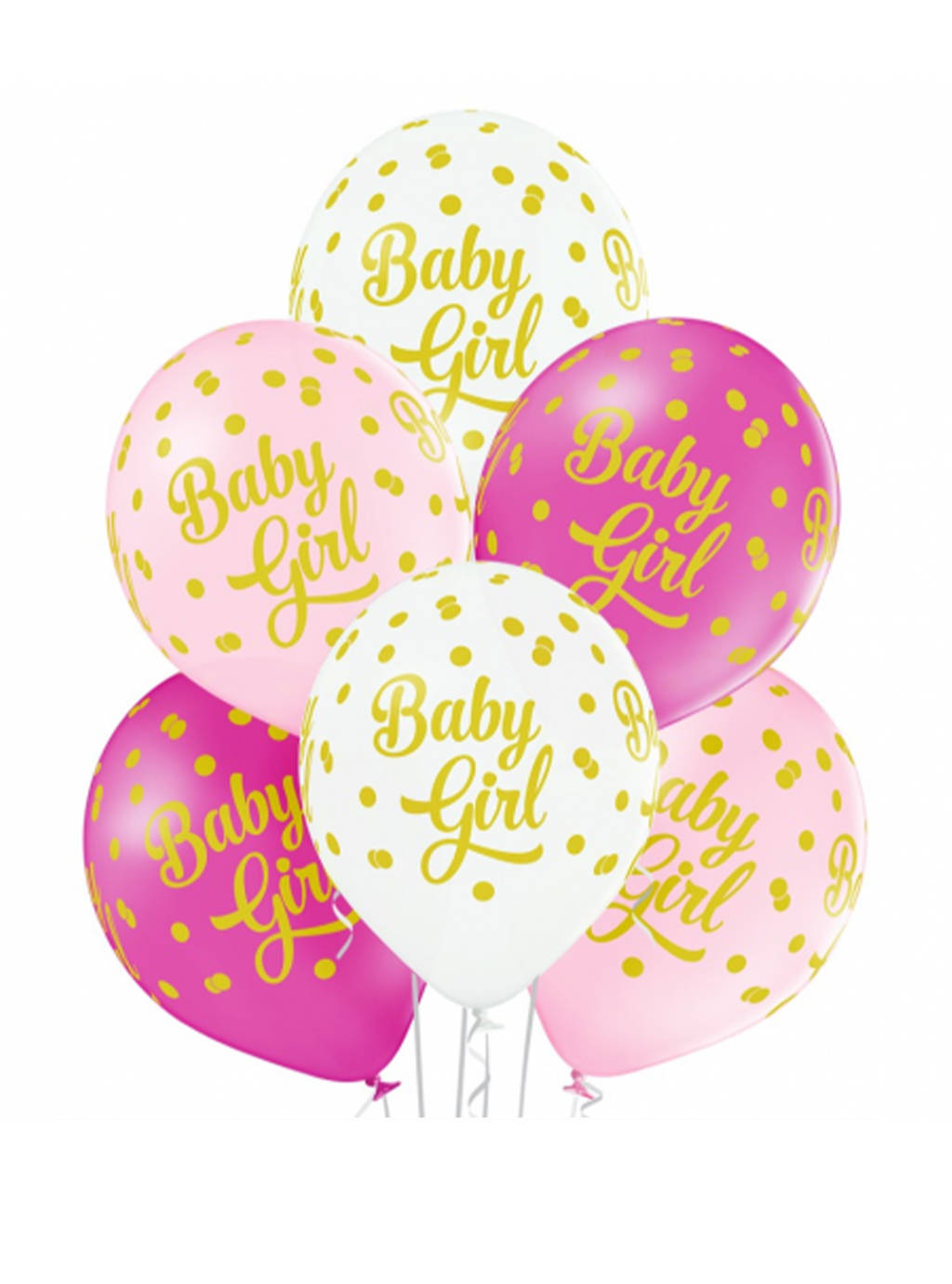 Balony Oh Baby Girl Dots - Dziewczynka