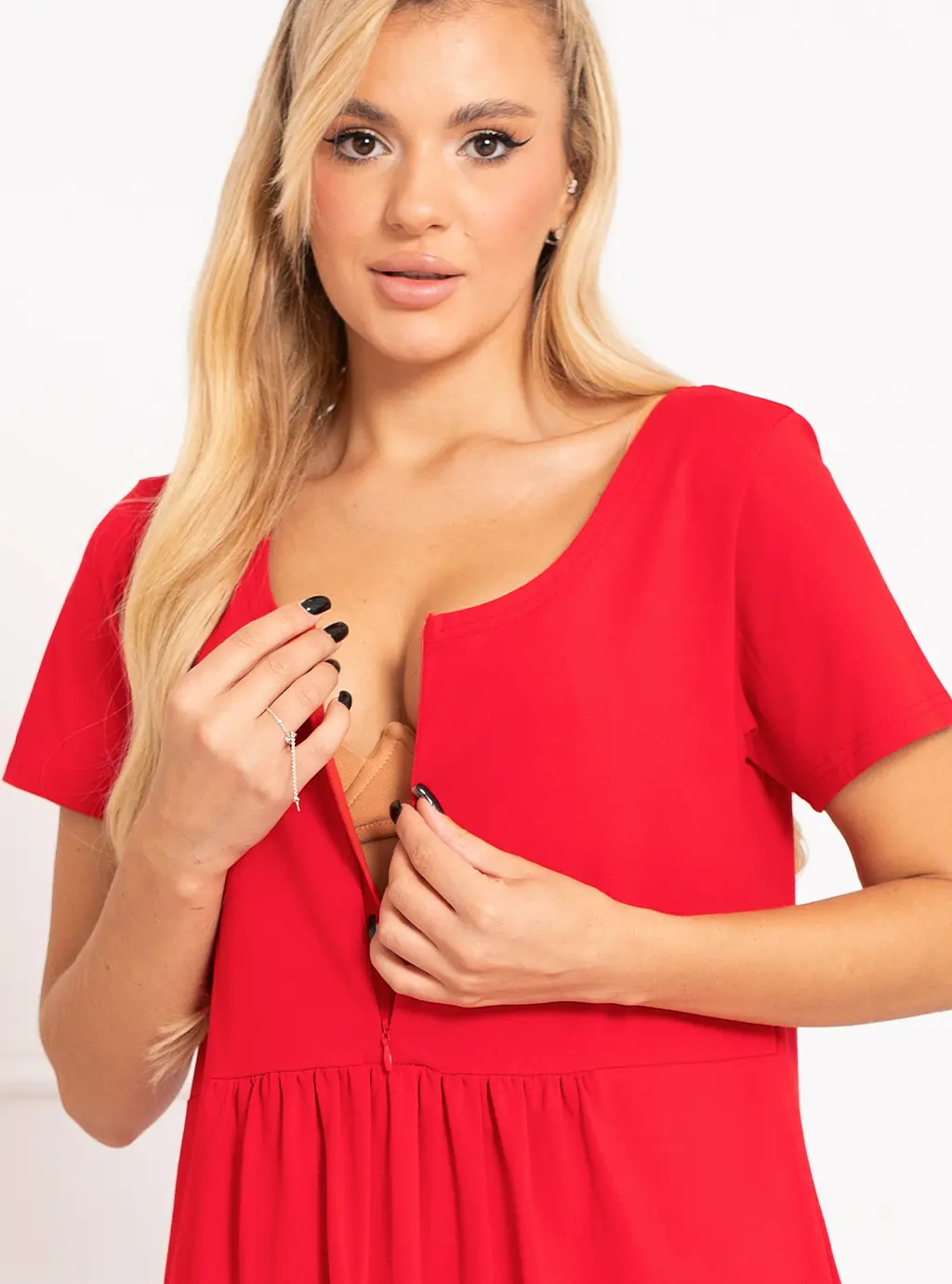 Koszula ciążowa Laura - czerwona
