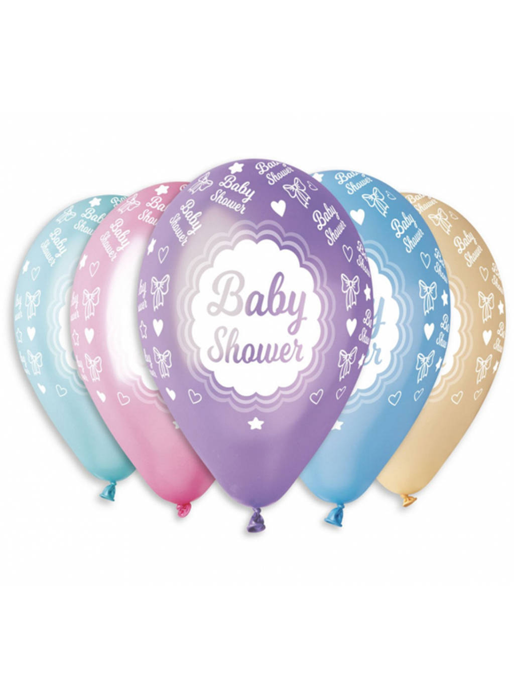Metaliczne Balony Baby Shower - kolorowe