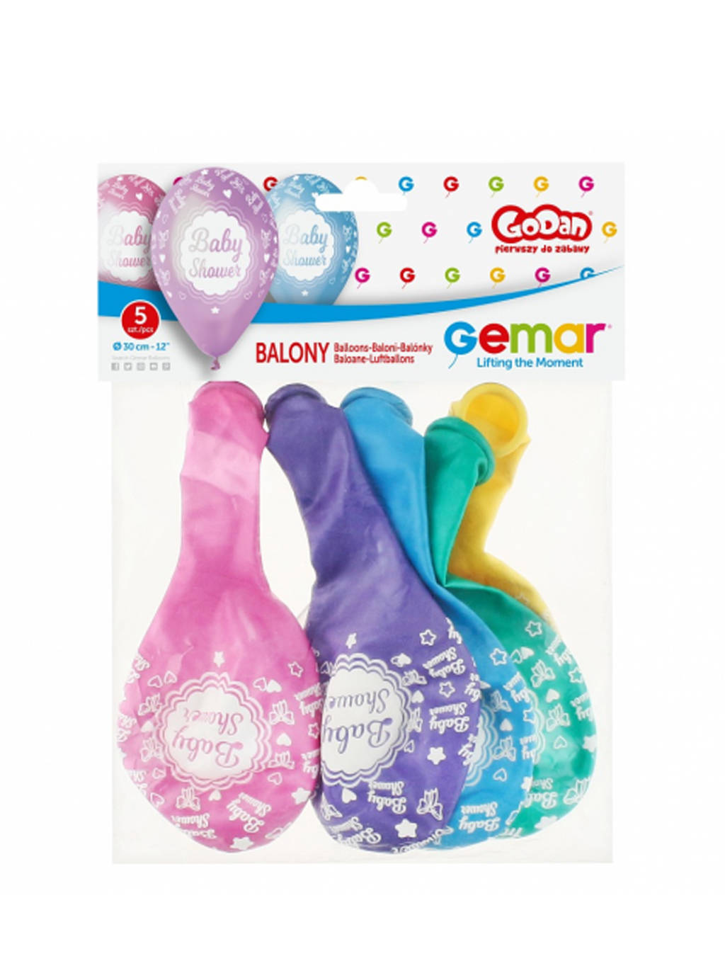 Metaliczne Balony Baby Shower - kolorowe