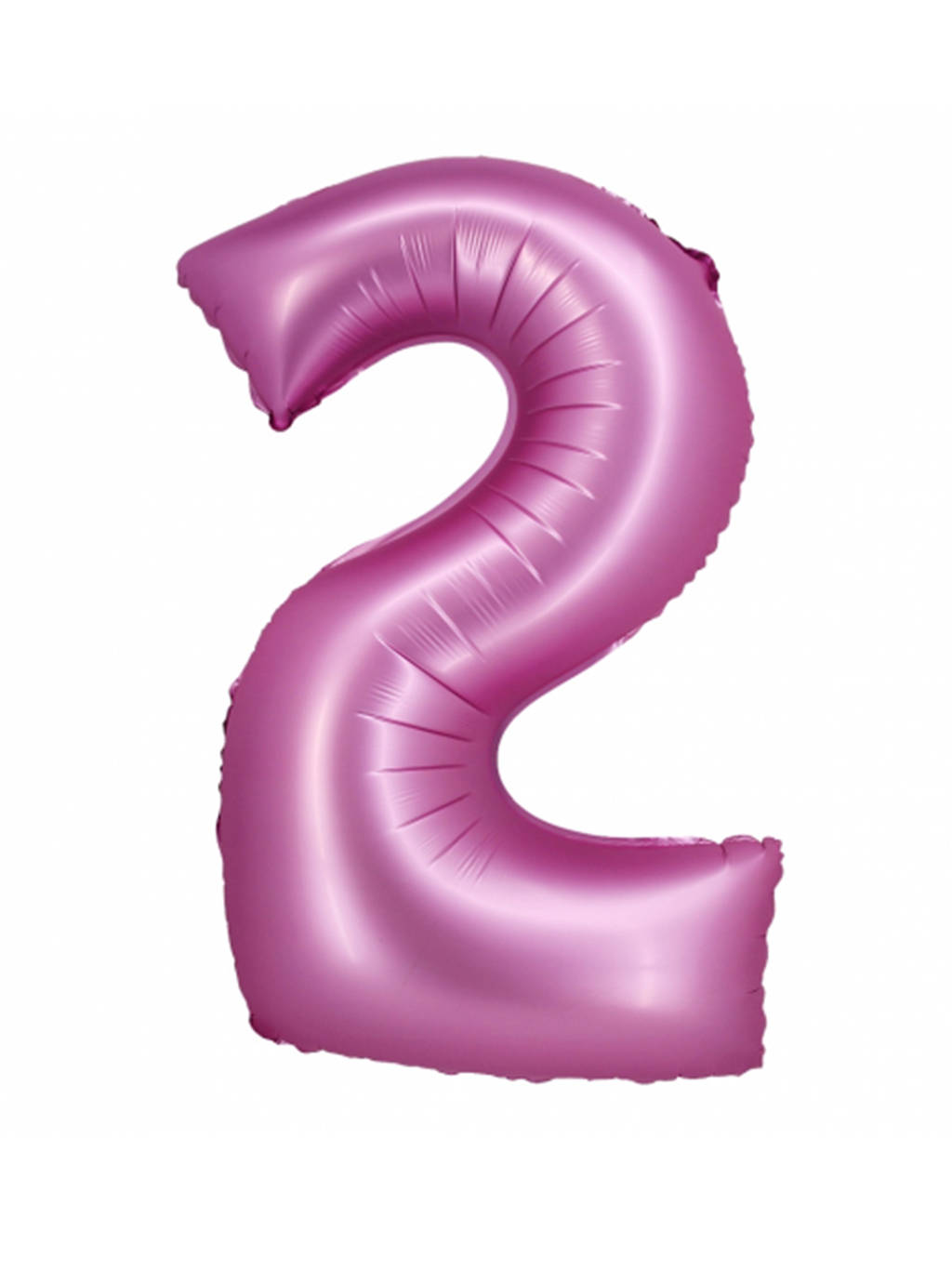 Satynowy różowy balon B&C cyfra "2" -76cm