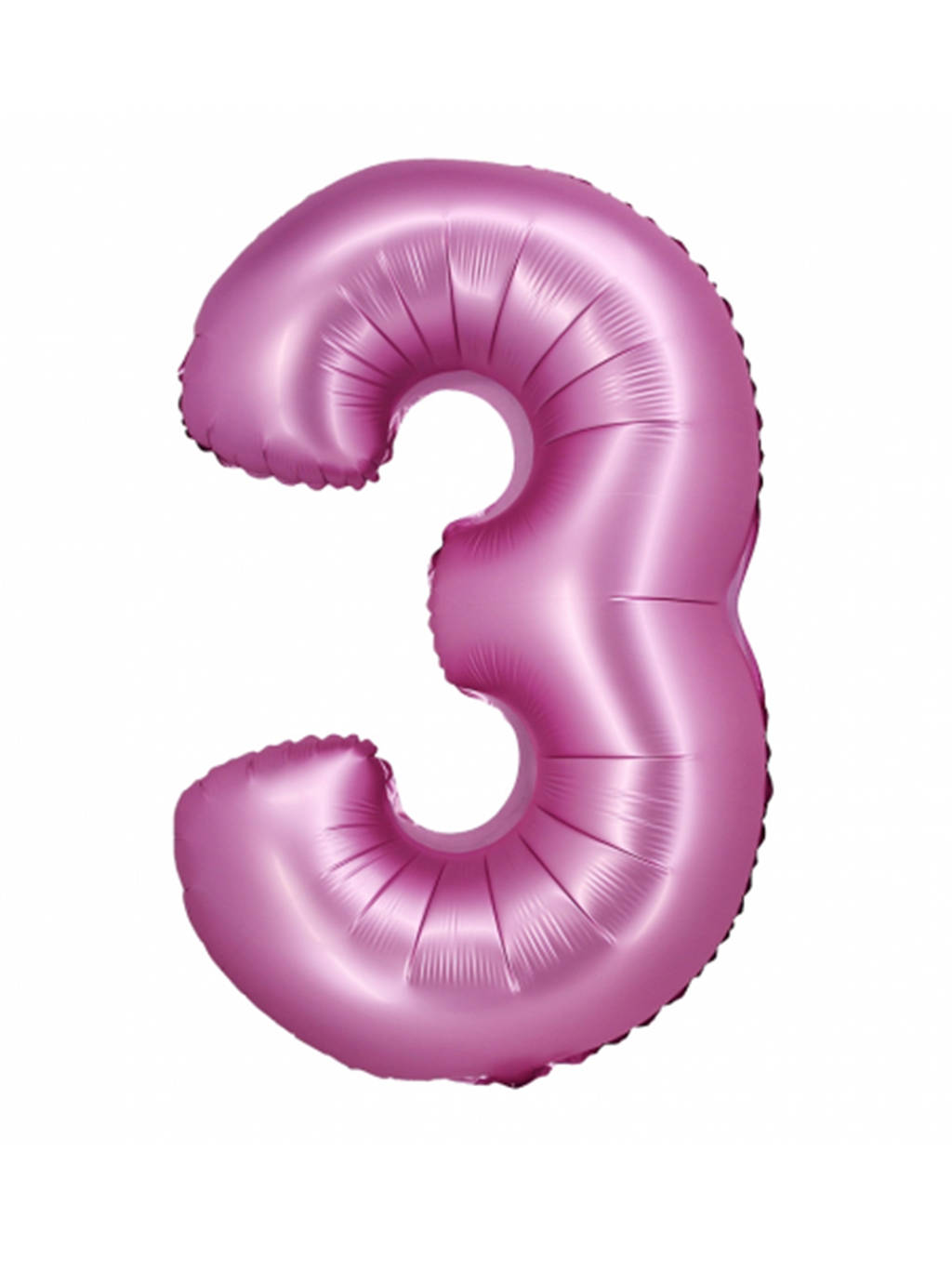 Satynowy różowy balon B&C cyfra "3" -76cm