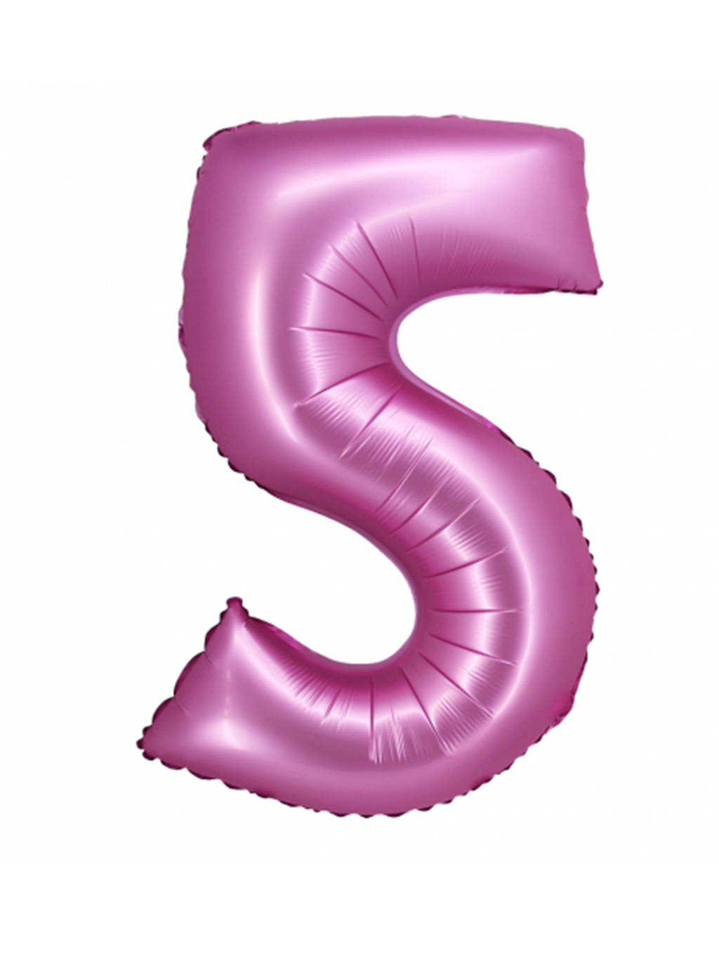 Satynowy różowy balon B&C cyfra "5" -76cm