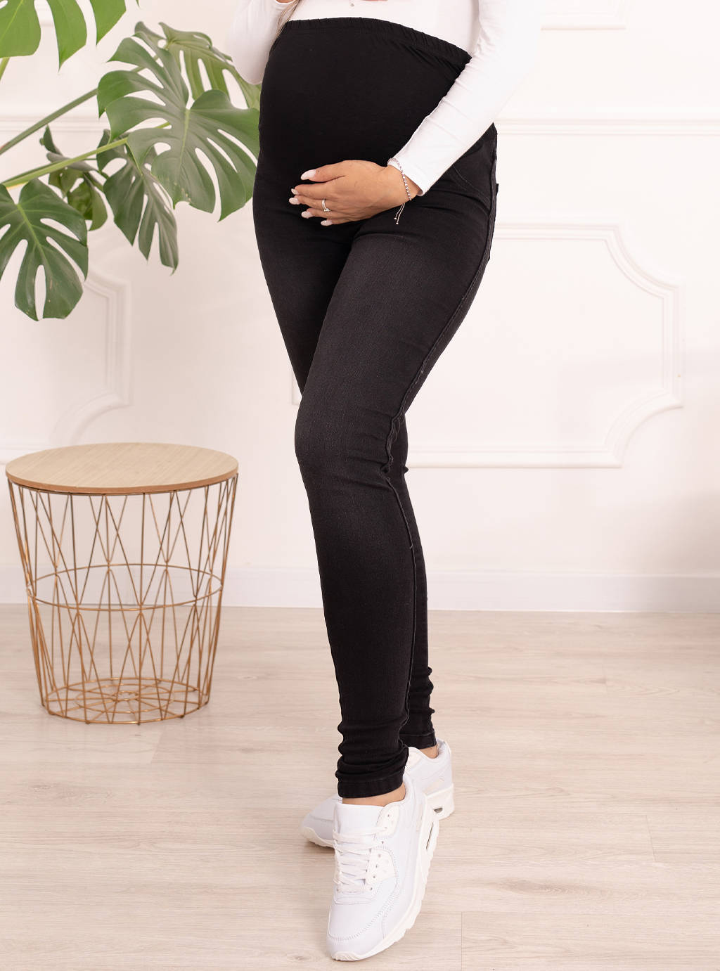 Spodnie Jeansowe ciążowe Mollis Black