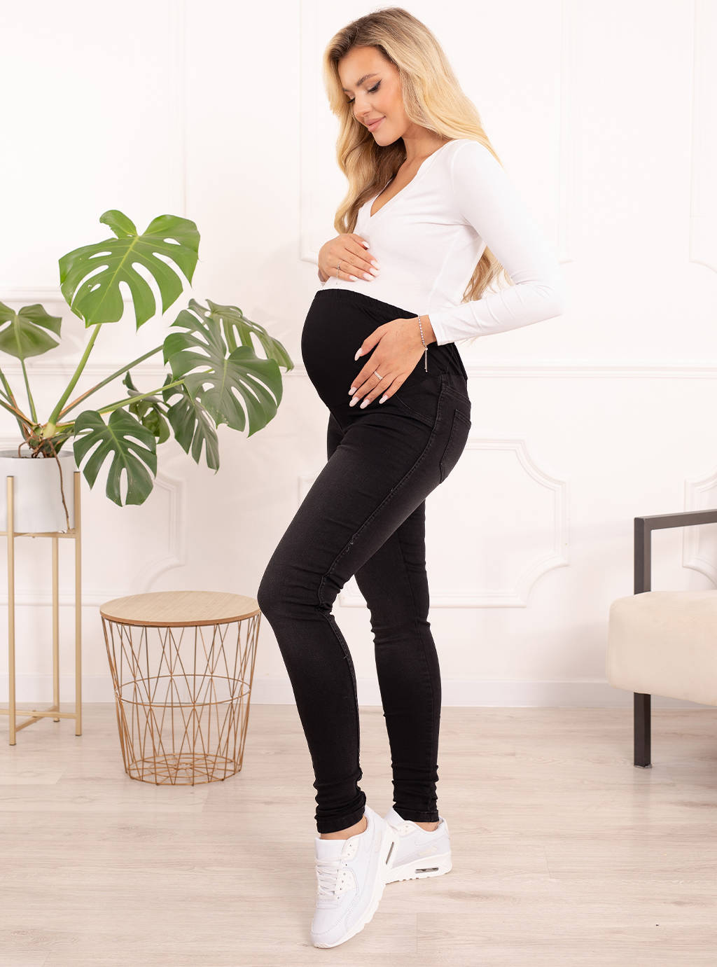Spodnie Jeansowe ciążowe Mollis Black