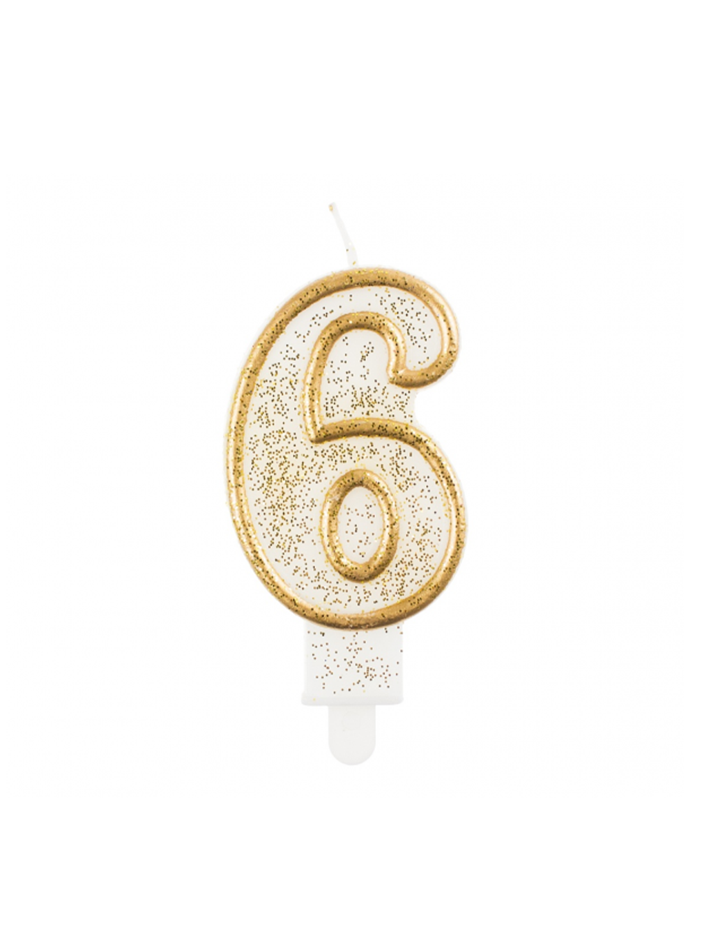 Świeczka B&C cyferka "6" - Gold glitter