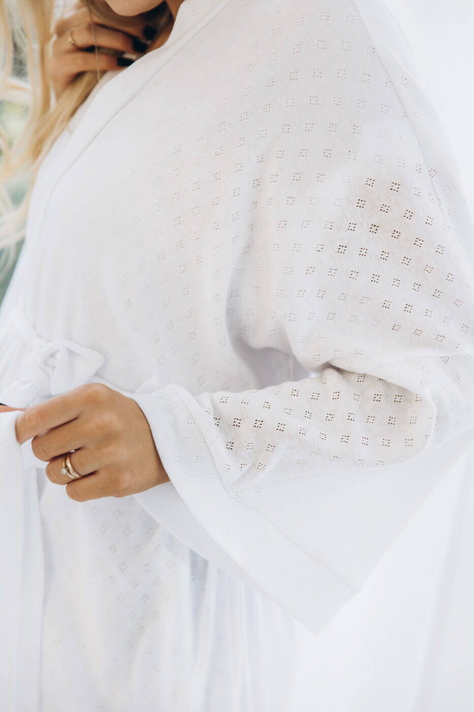 Szlafrok ciążowy - kimono GOODNIGHT STORY Biały