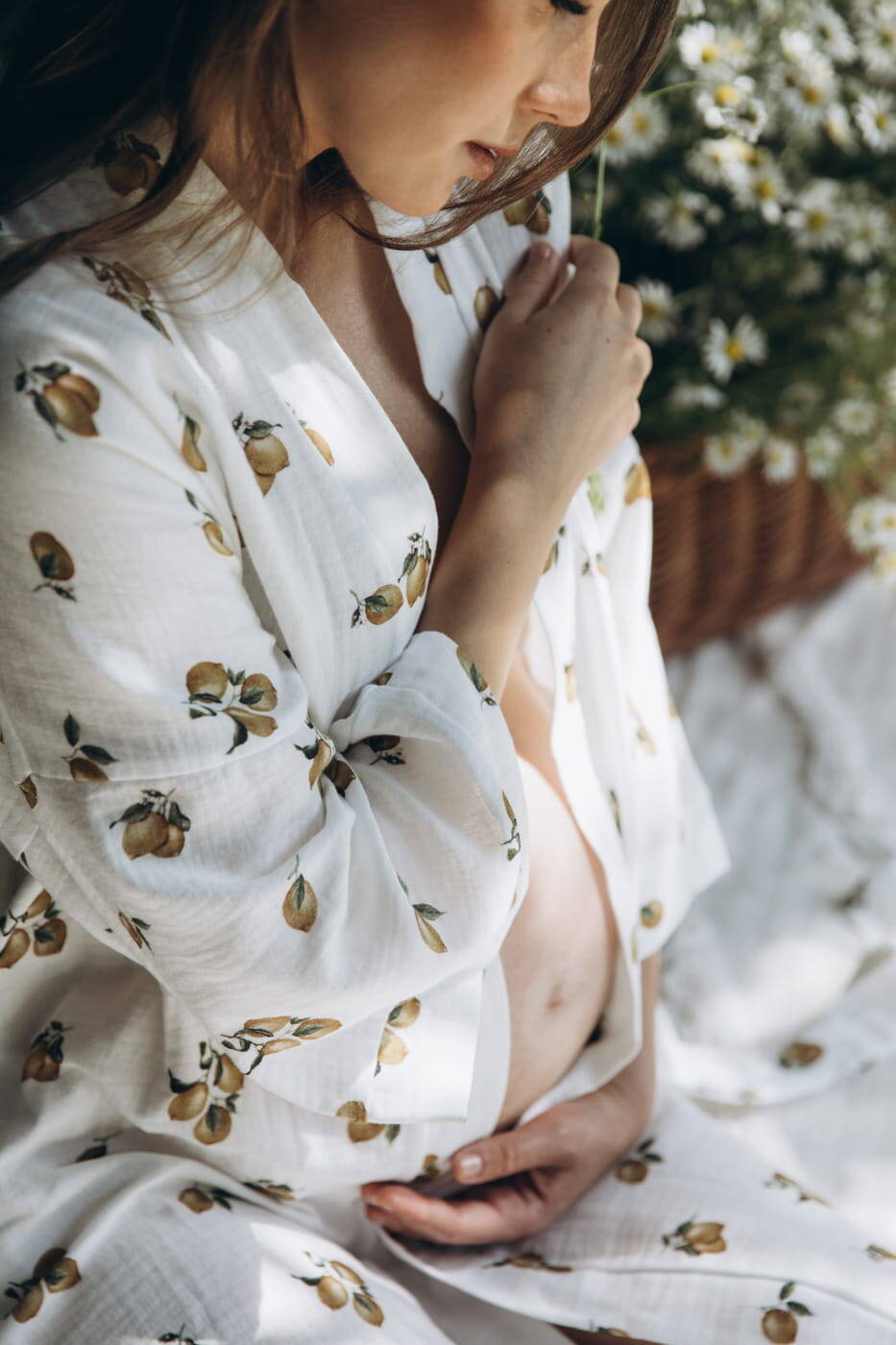 Szlafrok kimono ciążowe muślinowe