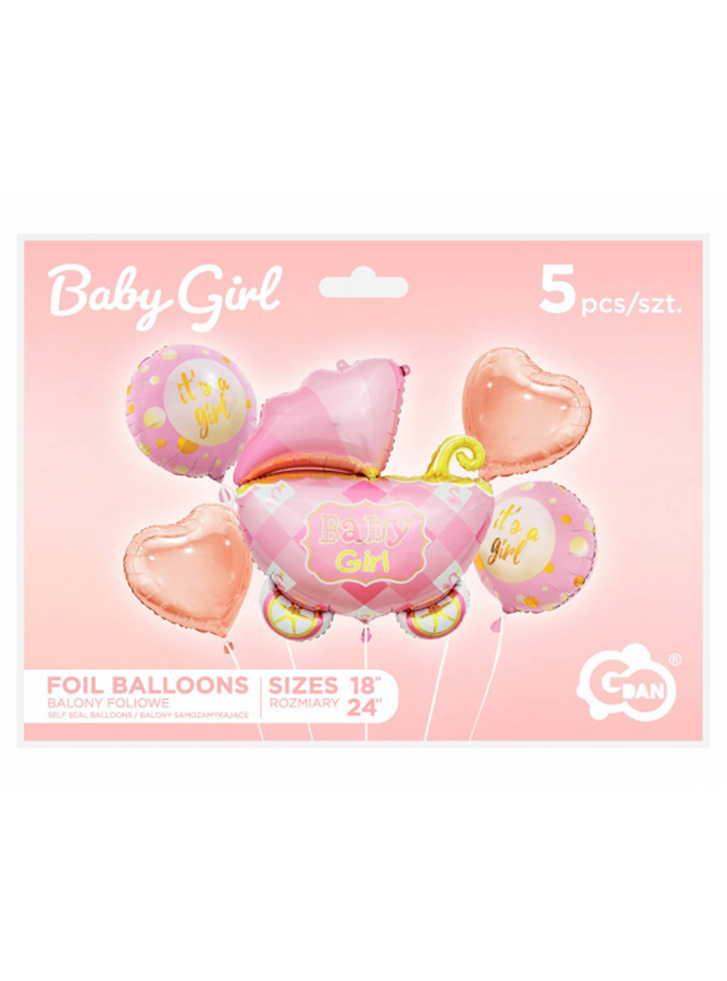 Zestaw Balonów Na Baby Shower Dziewczynki - różowy