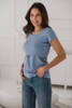 Bluzka ciążowa i do karmienia Milk Shirt krótki rękaw błękitna