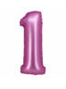 Satynowy różowy balon B&C cyfra "1" -76cm
