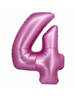Satynowy różowy balon B&C cyfra "4" -76cm