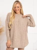 Sweter Winter warkocz - Beige