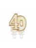 Świeczka B&C cyferka "40" - Gold glitter